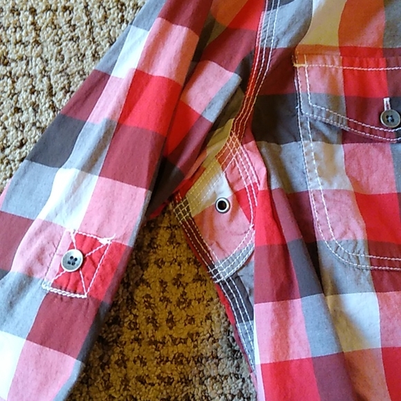 Kenneth Cole Men's Button Down Casual Long Sleeve Shirt. Grays & Reds Sz S - Picture 4 of 11